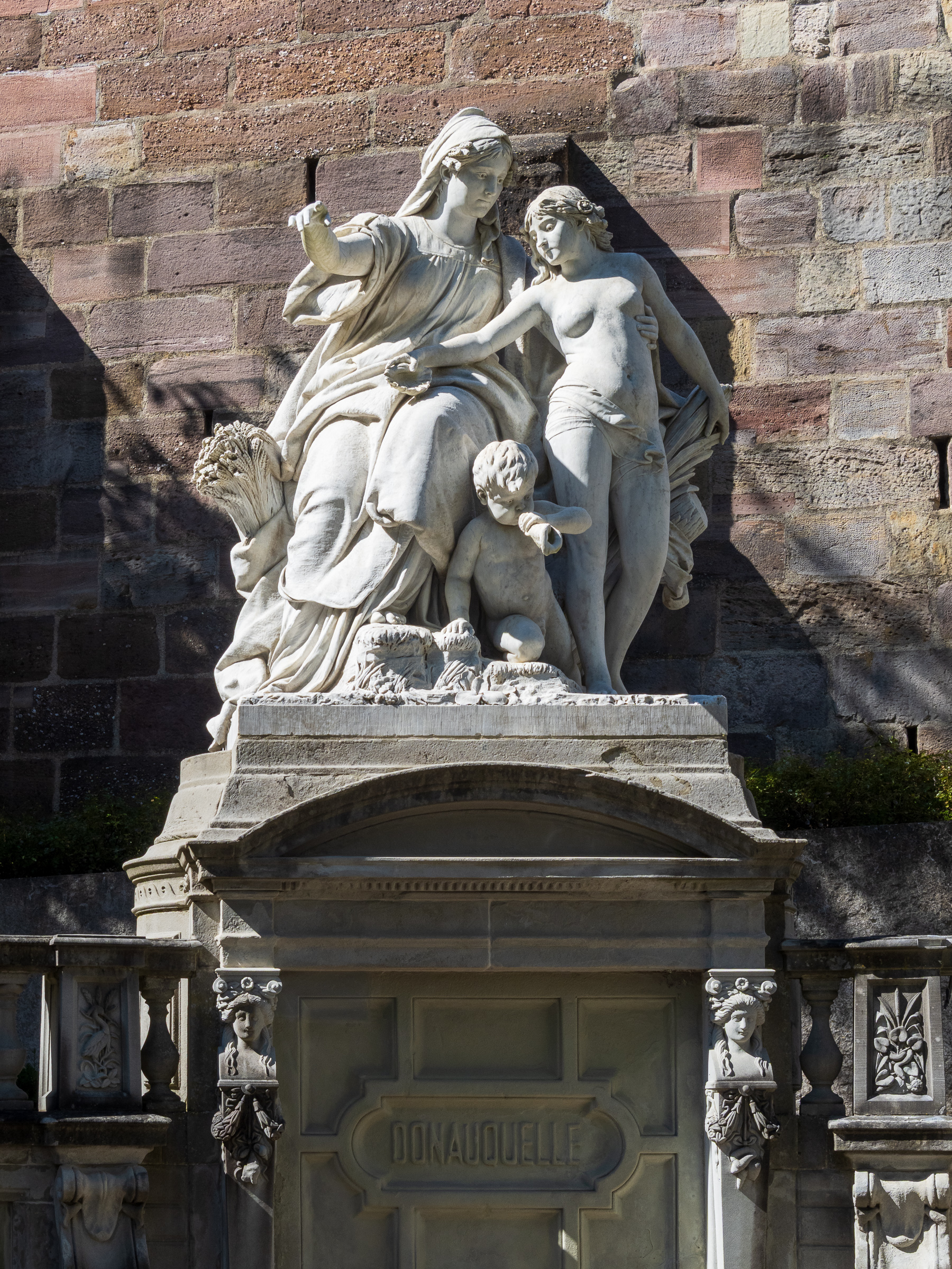 Statue 'Mutter Baar' by Adolf Heer, located at the source of the Danube river in Donaueschingen