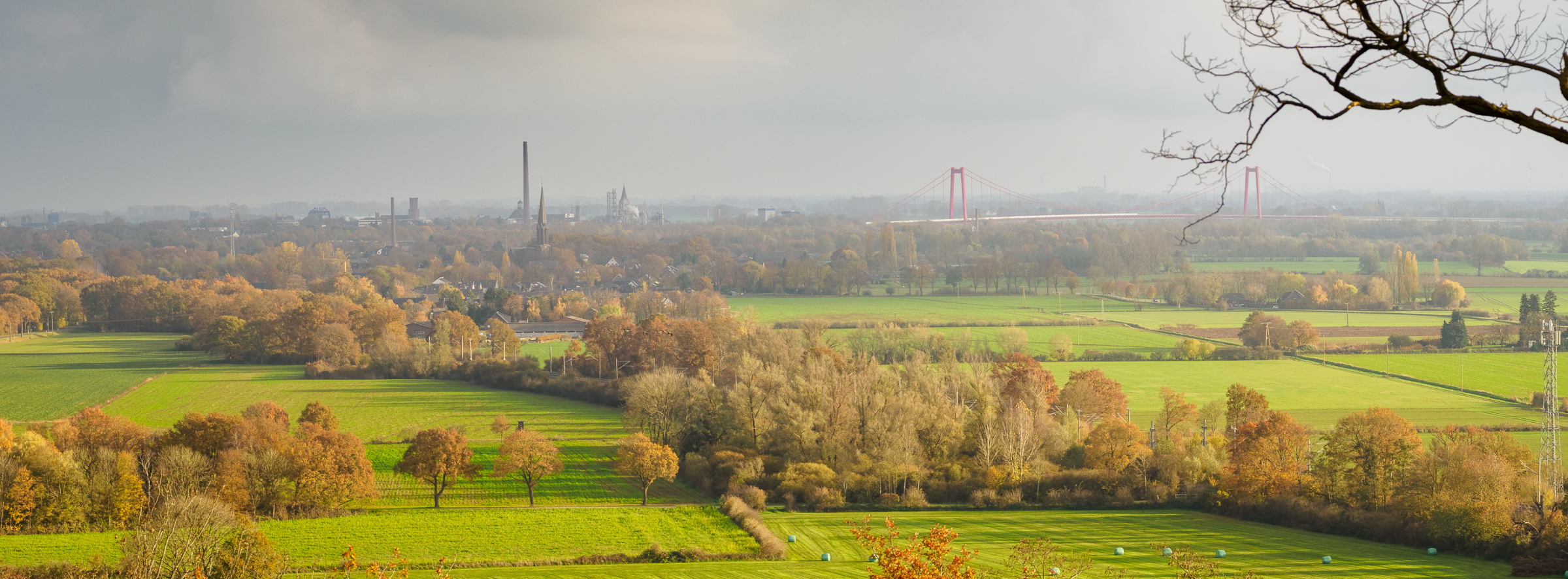 Hüthum, Emmerich and Rheinbrücke, view from Hoch-Elten